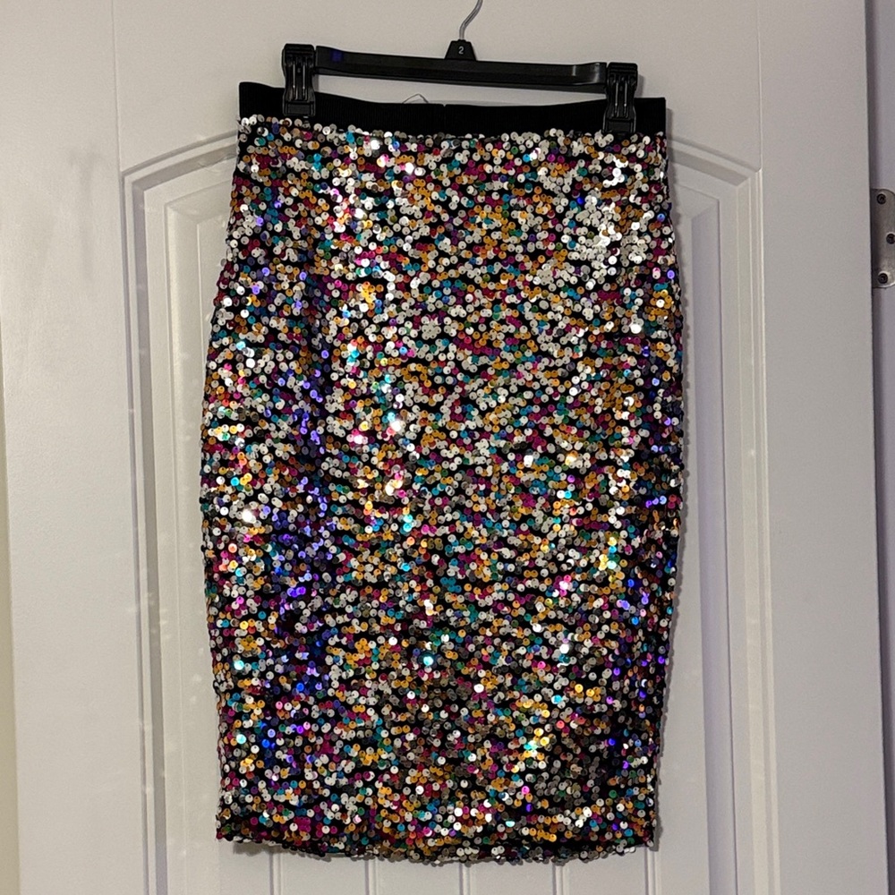 H&M Colorful Sequin Midi Skirt